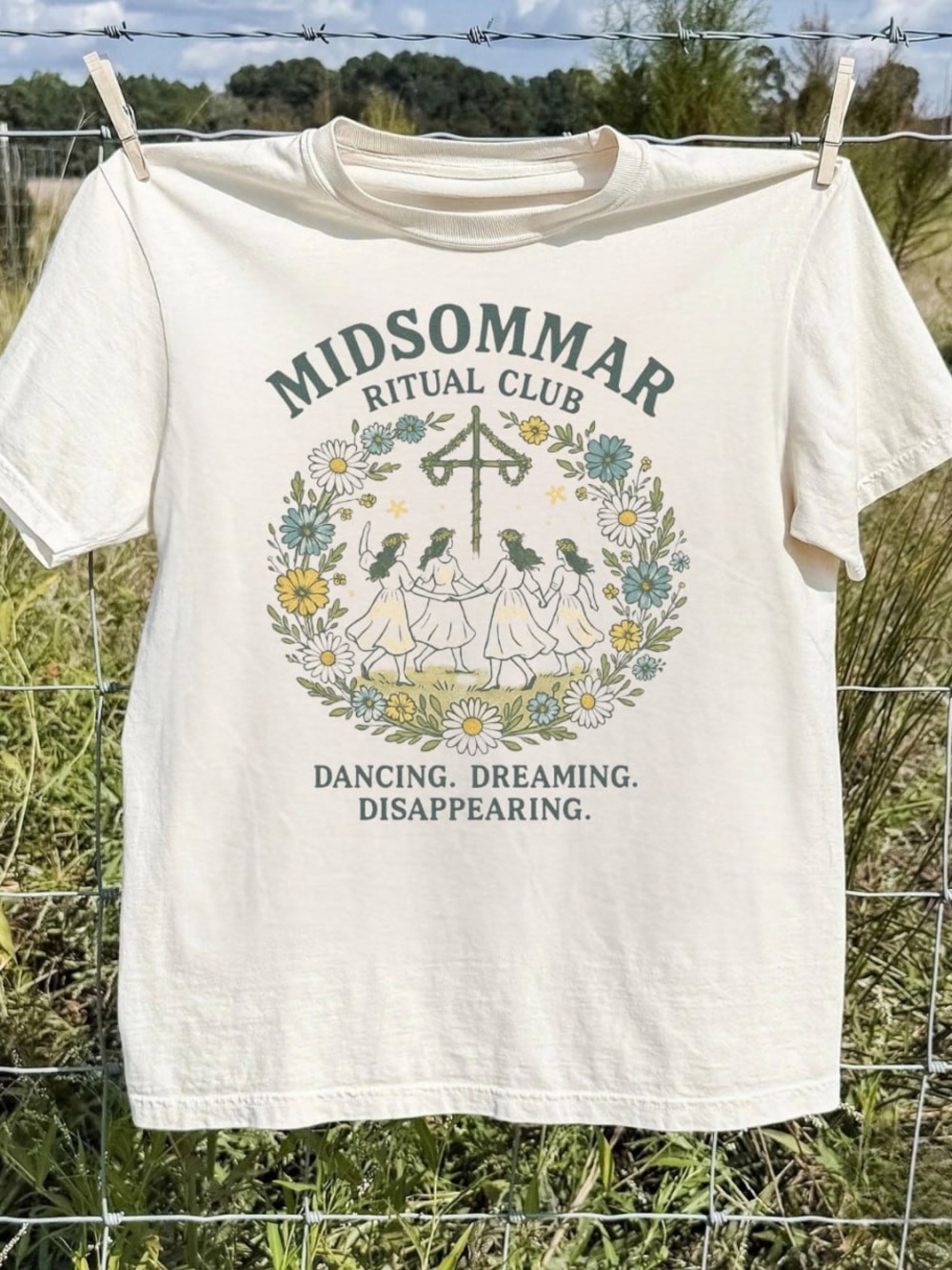 Midsommar Ritual Club Graphic T-Shirt - Natural